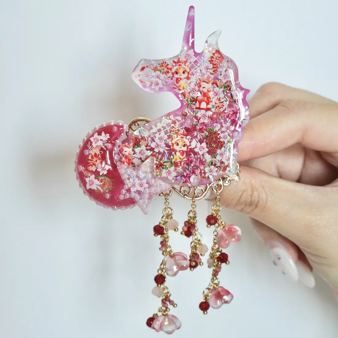 กิ๊บพระจันทร์ม้า Peach Pony Luck กิ๊บติดผม MIMEAR