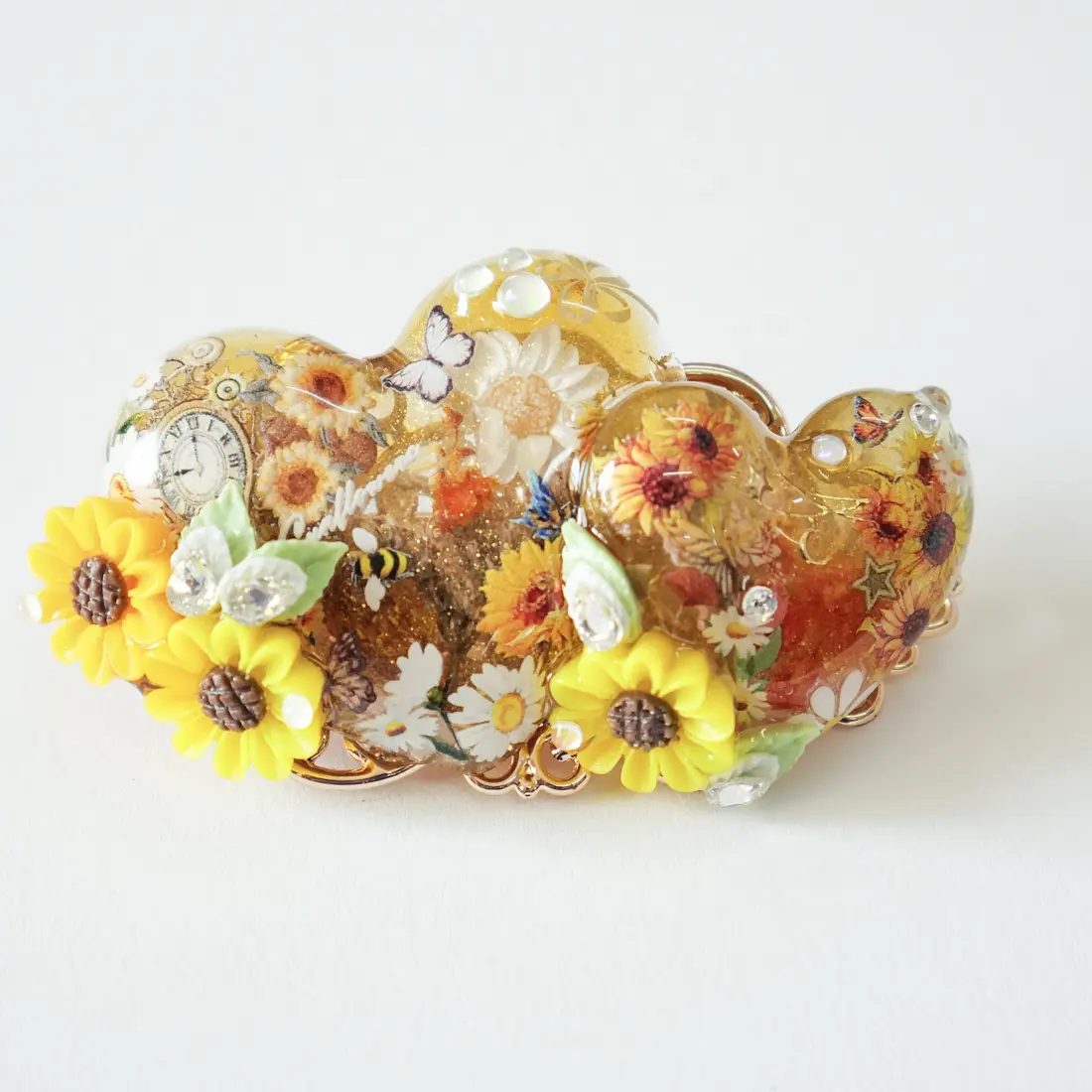 กิ๊บหัวใจคู่ Sunflower Shine กิ๊บติดผม MIMEAR