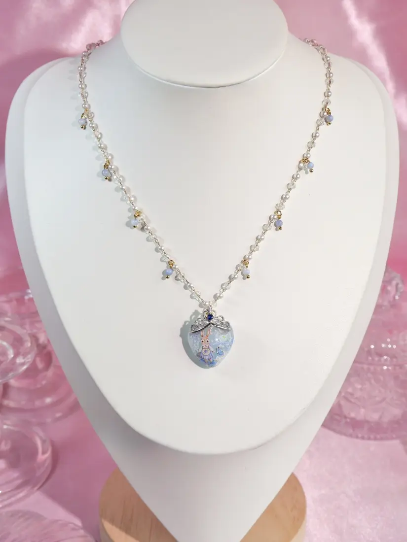 สร้อยคอหัวใจ Princess Blue สร้อยคอ MIMEAR