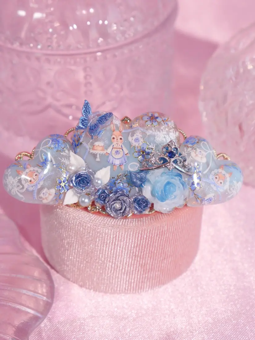 กิ๊บหัวใจสามดวง Princess Blue กิ๊บติดผม MIMEAR