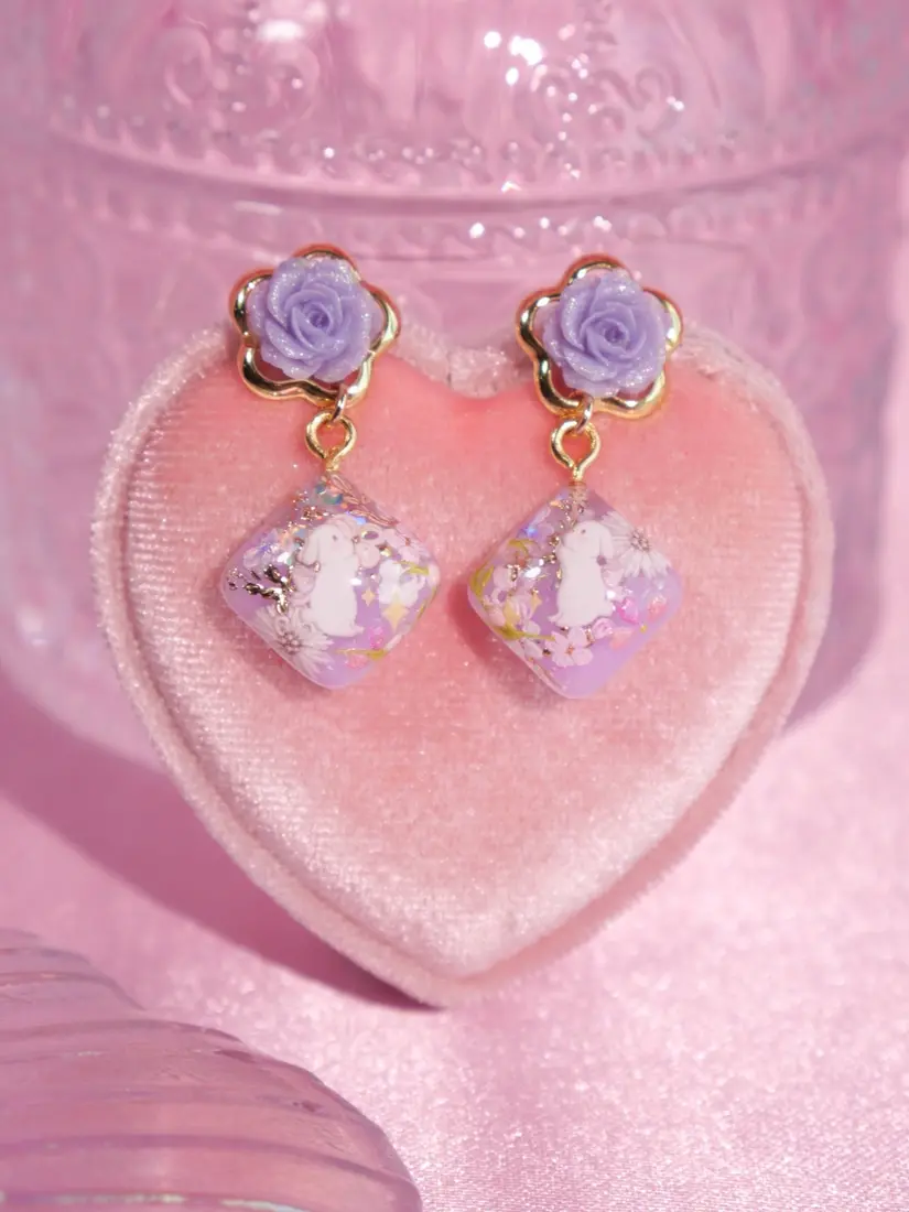ต่างหู Square Violet ต่างหู MIMEAR