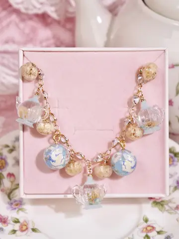 ข้อมือกาชากลมกระต่ายฟ้า Floral Teapot