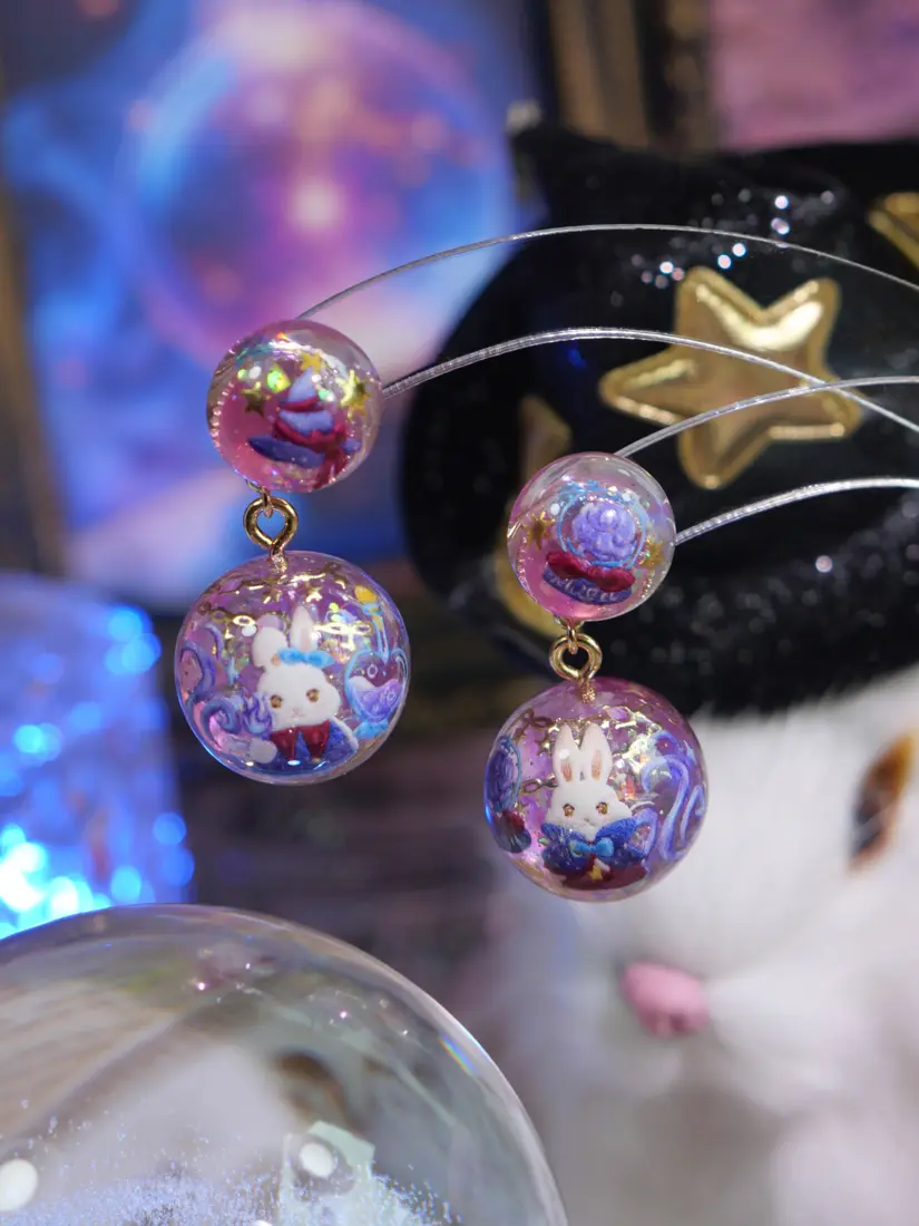 ต่างหู Tarot Globe ลูกแก้วพยากรณ์กลมกระต่าย ต่างหู MIMEAR