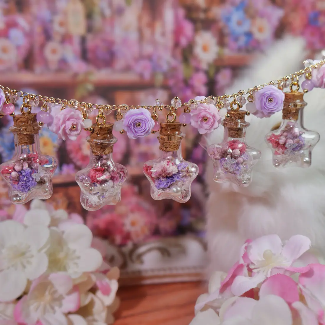 ข้อมือ Blooming Potion โหลดาวดอกไม้ปรุงยาสีอ่อน สร้อยข้อมือ MIMEAR