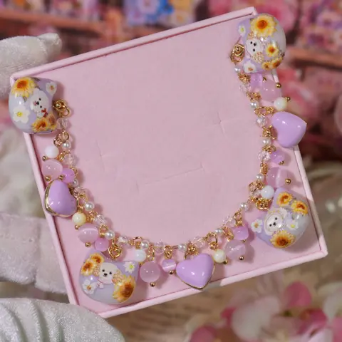 ข้อมือหัวแมวม่วงน้องหมาทานตะวัน