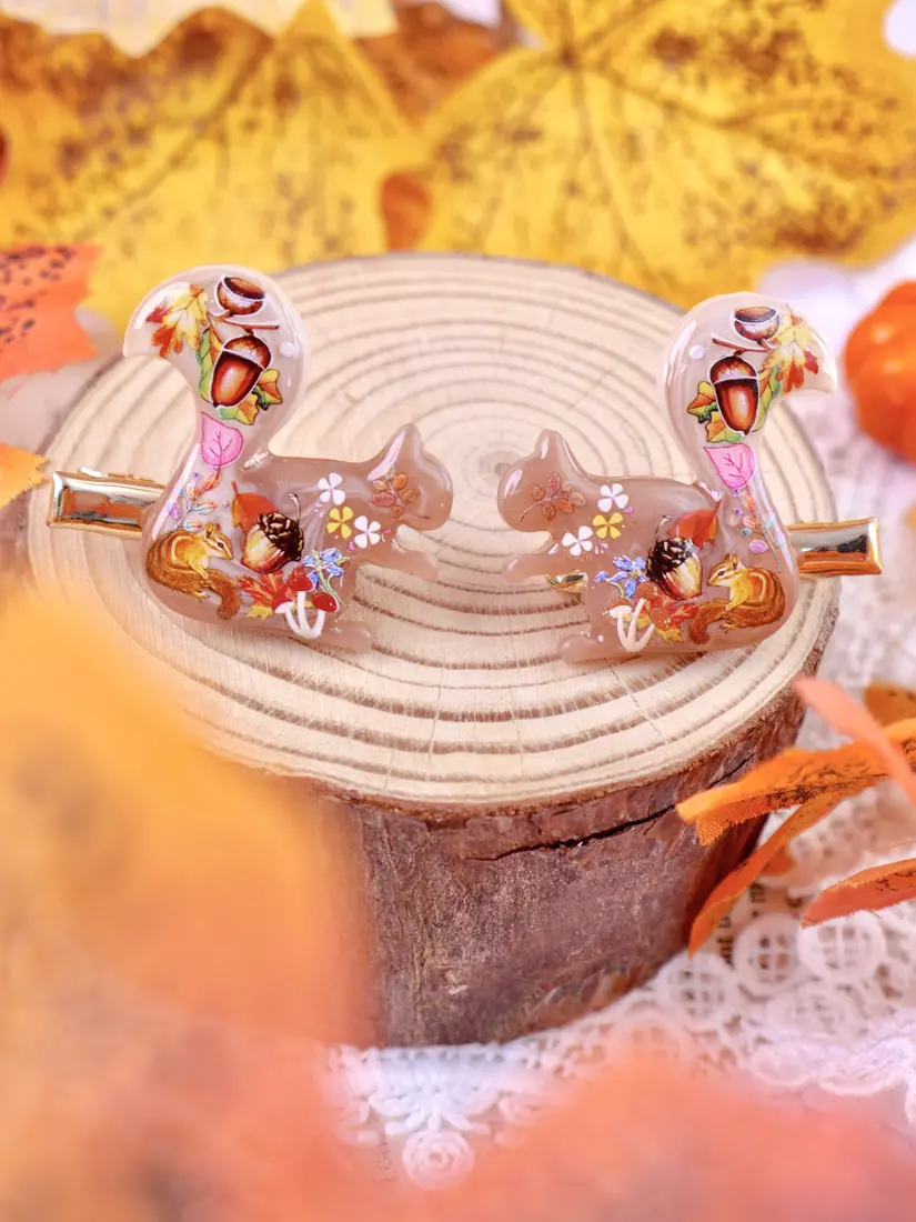 Set กิ๊บ Smoky Mushroom In Squirrel กิ๊บติดผม MIMEAR