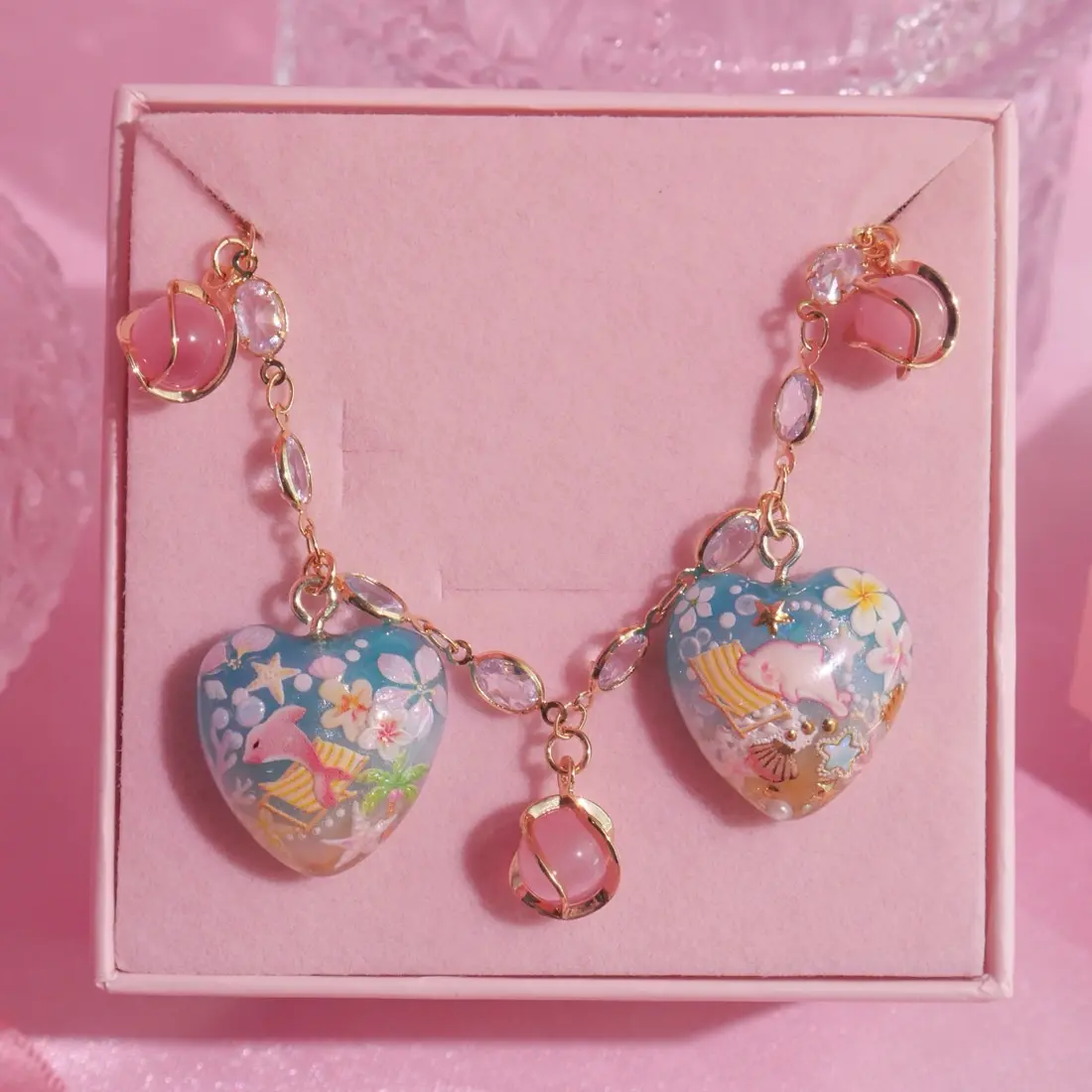 ข้อมือโลมามุกชมพู Pink Pearl & Dolphin สร้อยข้อมือ MIMEAR