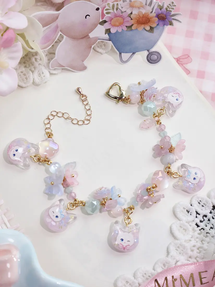 ข้อมือแมวจิ๋วชมพู สร้อยข้อมือ MIMEAR