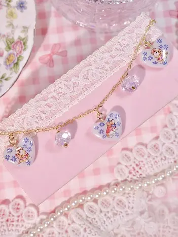 ข้อมือใจน้องหมาดอกไม้น้ำเงิน สร้อยข้อมือ MIMEAR