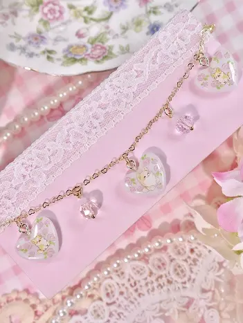 ข้อมือใจคอร์กี้กุหลาบชมพู สร้อยข้อมือ MIMEAR