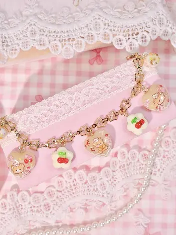 ข้อมือใจหมีคัพเค้กโดนัท สร้อยข้อมือ MIMEAR
