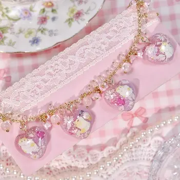 ข้อมือใจแมวชมพู สร้อยข้อมือ MIMEAR