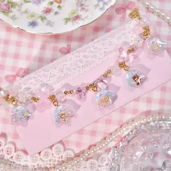 ข้อมือดอกระฆังหมีกระต่ายชมพูฟ้า