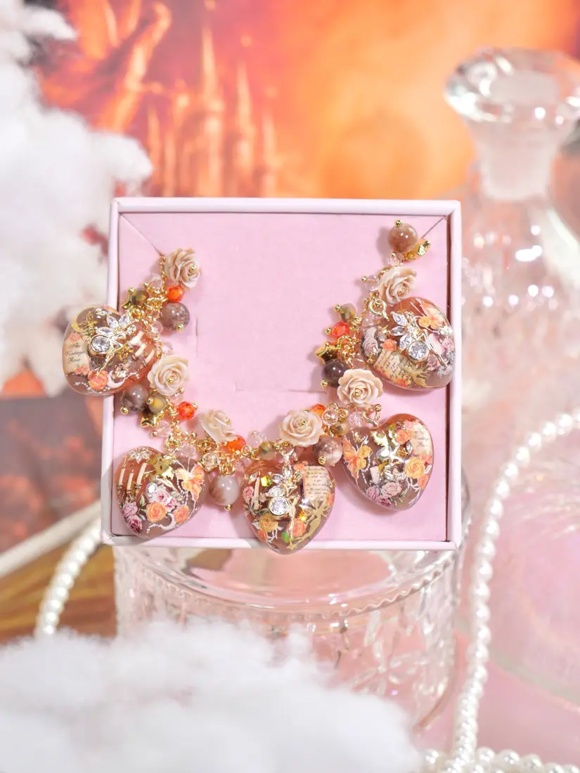 ข้อมือหัวใจส้มน้ำตาลเชิงเทียนนางฟ้า สร้อยข้อมือ MIMEAR