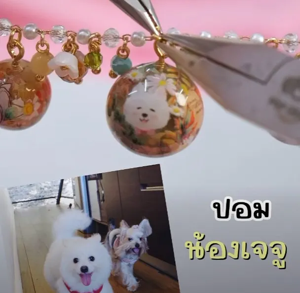 จี้รูปน้องปอมเทียบกับรูปจริง